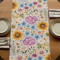 thumbnail image 5 of Sunflower Vintage 36 Inch Table Runner, Colorful Flowers Summer Botanical Retro Art Farmhouse Dresser Scarf Cotton & Linen Tablerunner for Dining/Kitchen Island/Holiday Party Décor Small 13" x 36", 5 of 9