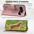 thumbnail image 2 of ELEHOLD Case for Google Pixel 9 / 9 Pro, Premium PU Leather Wallet Flip Case Folio Cover with Card Holder Kickstand,Rosegold, 2 of 5