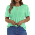 thumbnail image 6 of Fantaslook Blouses for Women Pleated Short Sleeve Tunic Tops Dressy Casual Summer Shirts, 6 of 10