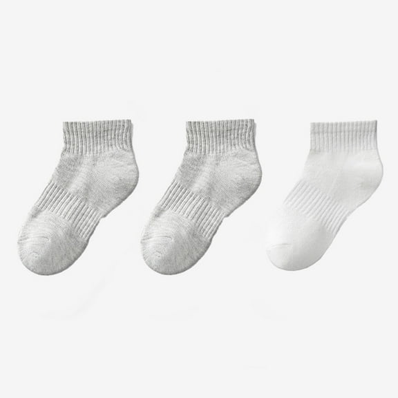 Vunhao Boys and Girls Ankle Socks, 3 Pack Cotton Fashion Kids Socks Clearance White Size 12 M-12 T