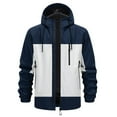 thumbnail image 4 of qelini Windbreaker Jacket for Men Long Sleeve Coats Colorblock Hooded Zip up Jackets Casual Workout Outwear for Running, 4 of 4