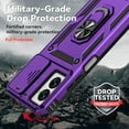 thumbnail image 6 of for Motorola Moto G Power 5G 2024 Case with Slide Camera Cover HD Screen Protector [ Grade Drop Tested]  Ring Holder Kickstand Protective Phone Case for Moto G Power 5G 2024, Purple, 6 of 18