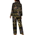thumbnail image 5 of Kuiaobaty Music Note Print Pajamas Set for Womens Ladies Long Sleeve Lounge Set with Button Down Sleepwear Long Pants Trousers Set 2 Pcs Lounge Pajama Sets for Women, Size XL, 5 of 7