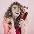thumbnail image 1 of Plancha de rizador automático inalámbrico, Color Rojo, temporizador, varilla rizadora portátil con apagado automático para peinar el cabello en cualquier momento y en cualquier lugar., 1 of 4