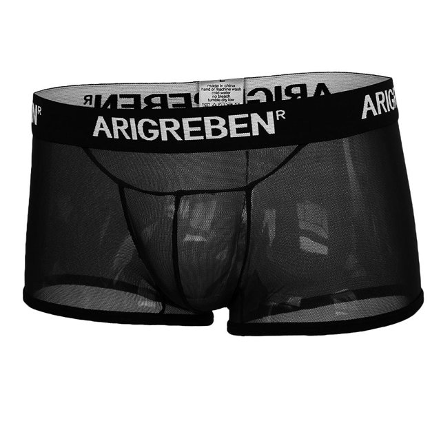 Ropa interior de malla para hombres Calzoncillos Bragas Ropa de dormir suave Traje de baño Negro m Hugo Ropa interior para hombre