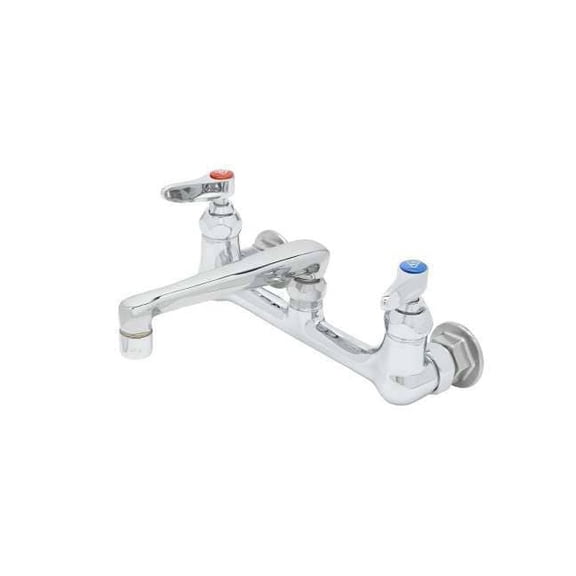T&S BRASS B-0230-01 MIXING FAUCET, 8 WALL MOUNT, 6 CAST SPOUT W/ AERATOR, LEVER