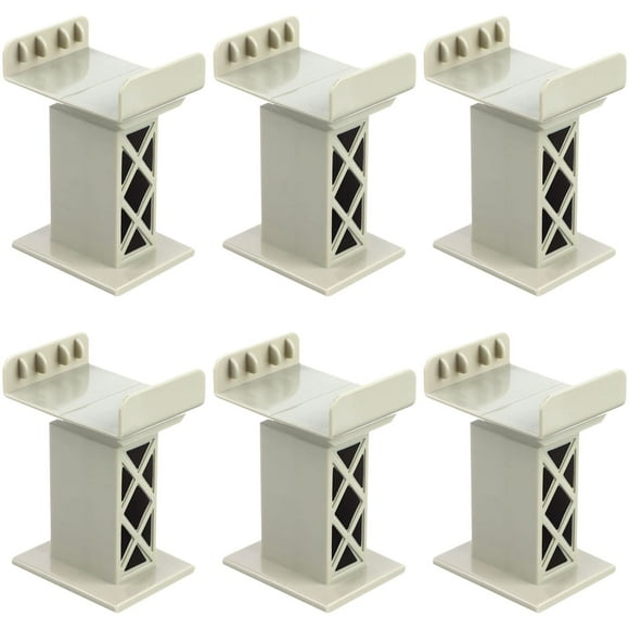 Ioffersuper 6 Pcs Accessoires de Pont de Quai de Train Multi-Niveaux Supports Blocs de Haute Qualité Compatibles avec Toutes les Grandes Marques, Gris Version Améliorée