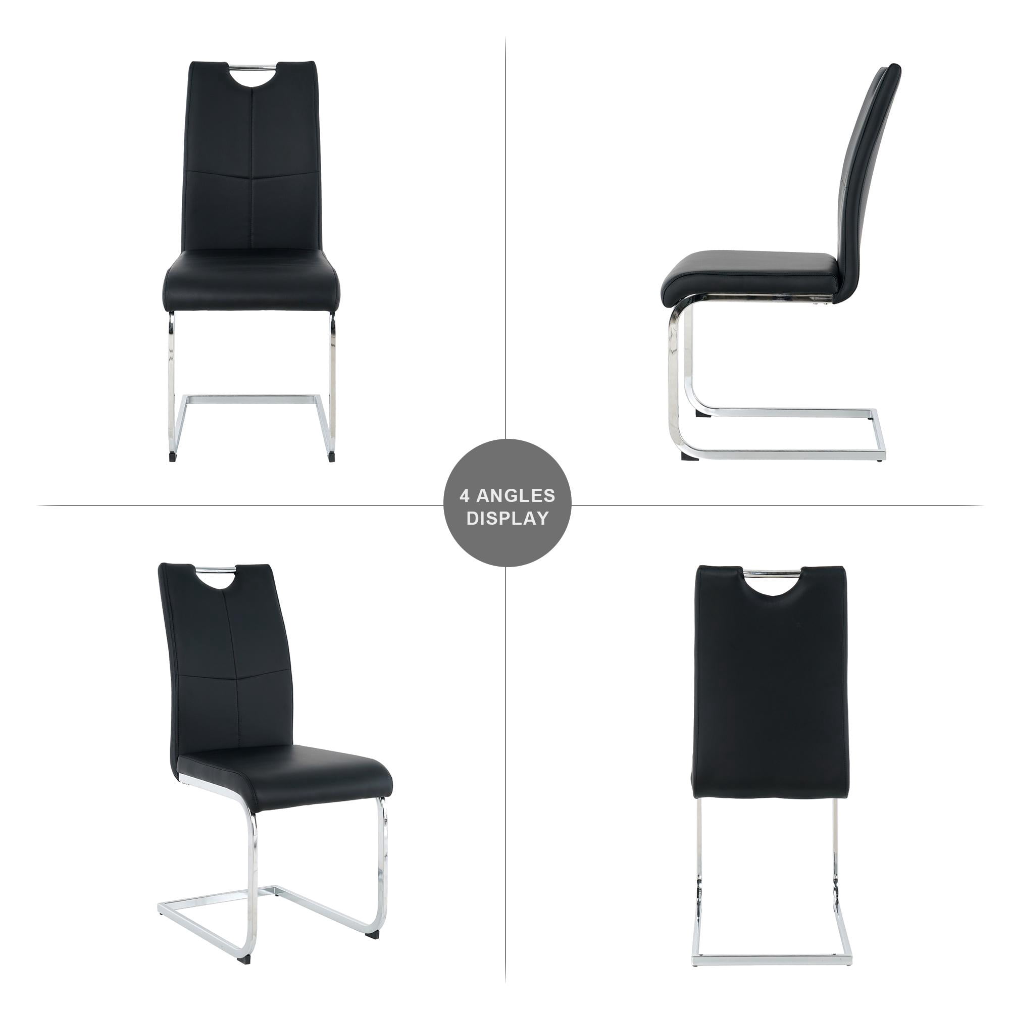 Sumdeal Modern Dining Chairs Set of 4,Modern Dining Chairs with C-Shape Metal frame leg with High Density Sponge Leather,Dining Chairs for Dining Room,Kitchen,Living Room