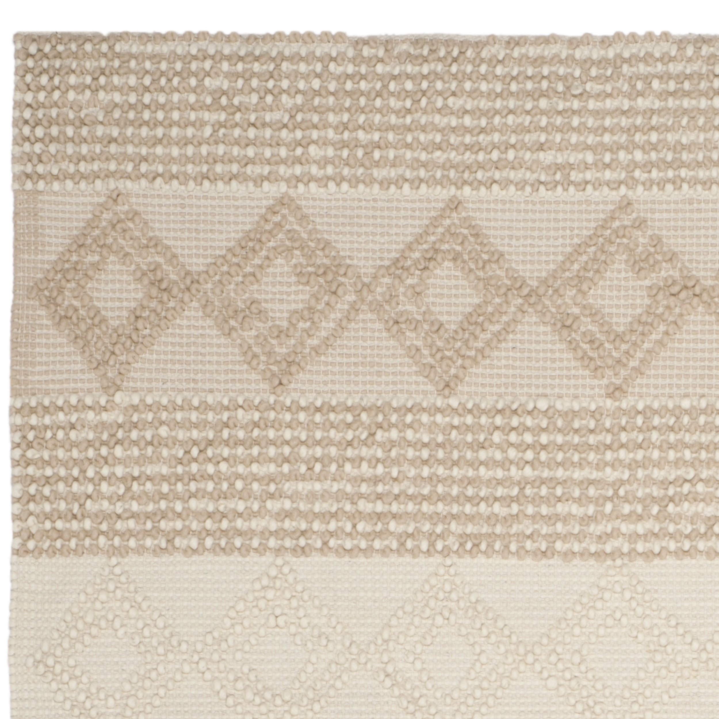 SAFAVIEH Natura Carly Geometric Braided Wool Area Rug, Beige/Ivory, 10' x 14'