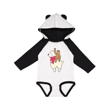 

Inktastic Valentine Sloth and Llama in Scarf Gift Baby Boy or Baby Girl Long Sleeve Bodysuit