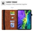 thumbnail image 3 of Dteck Folio Case for iPad Air 13 (2024) / iPad Pro 12.9 (2022/2020/2018),Embossed PU Leather Credit Card Holder Wallet Case with Multi-angle View Stand,Brown, 3 of 5