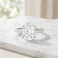 thumbnail image 6 of Rosec Jewels IGI Certified 5 Carat Lab Grown Diamond Oval Engagement Ring - Diamond Statement Ring - E-VS1 Quality, 18K White Gold, US 8.00, 6 of 9