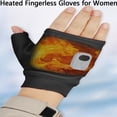 thumbnail image 3 of Heated Gloves for Women Rechargeable, Heated Fingerless Gloves, Portable Heating Glove with Digital Display, Hand Warmer, Reusable Smart Thermostatic Heating, for Outdoor Work, Cycling, 3 of 7