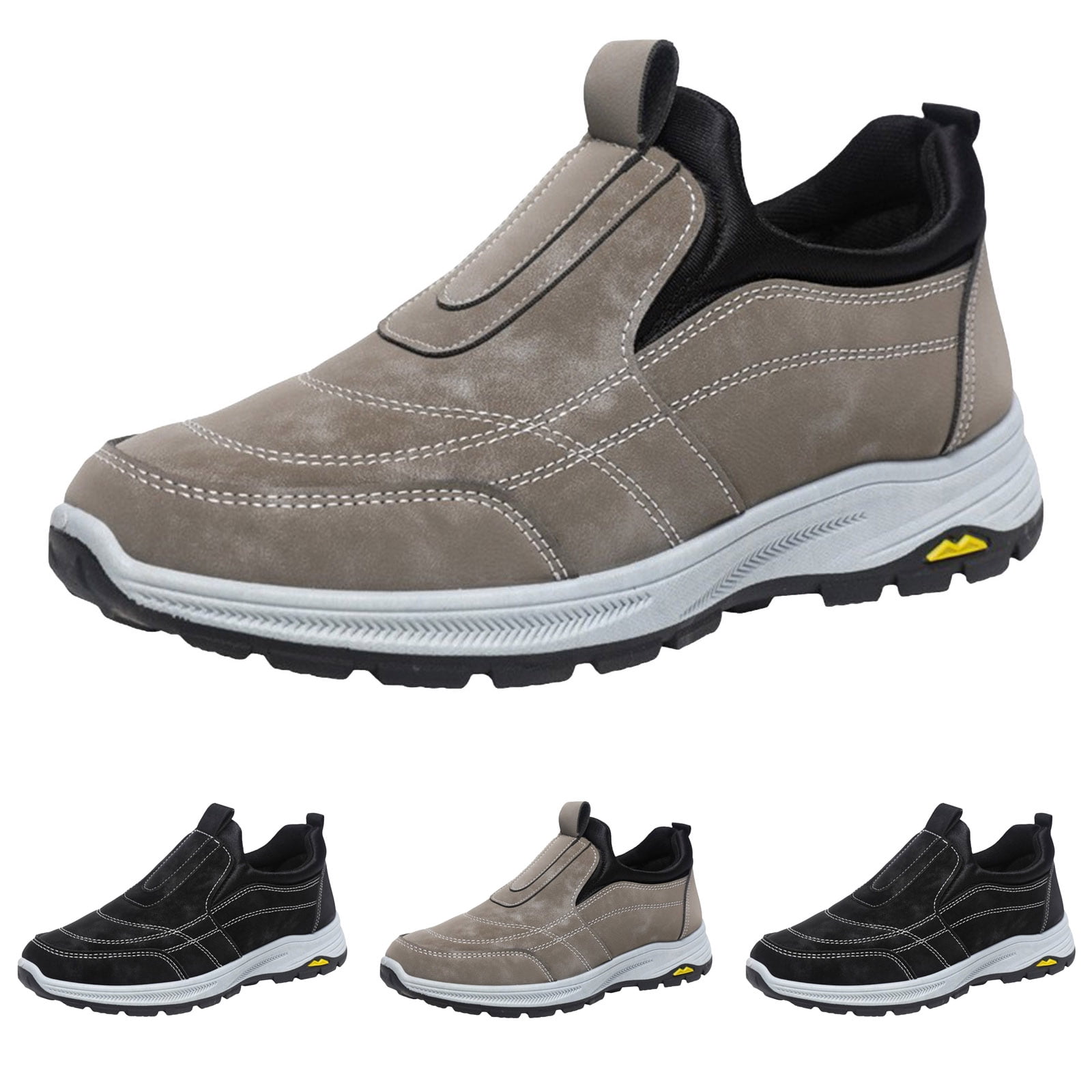YLYL Men's Orthopedic Sneakers Slip on Wide Width Waterproof Non Slip Outdoor Hiking Walking Shoes