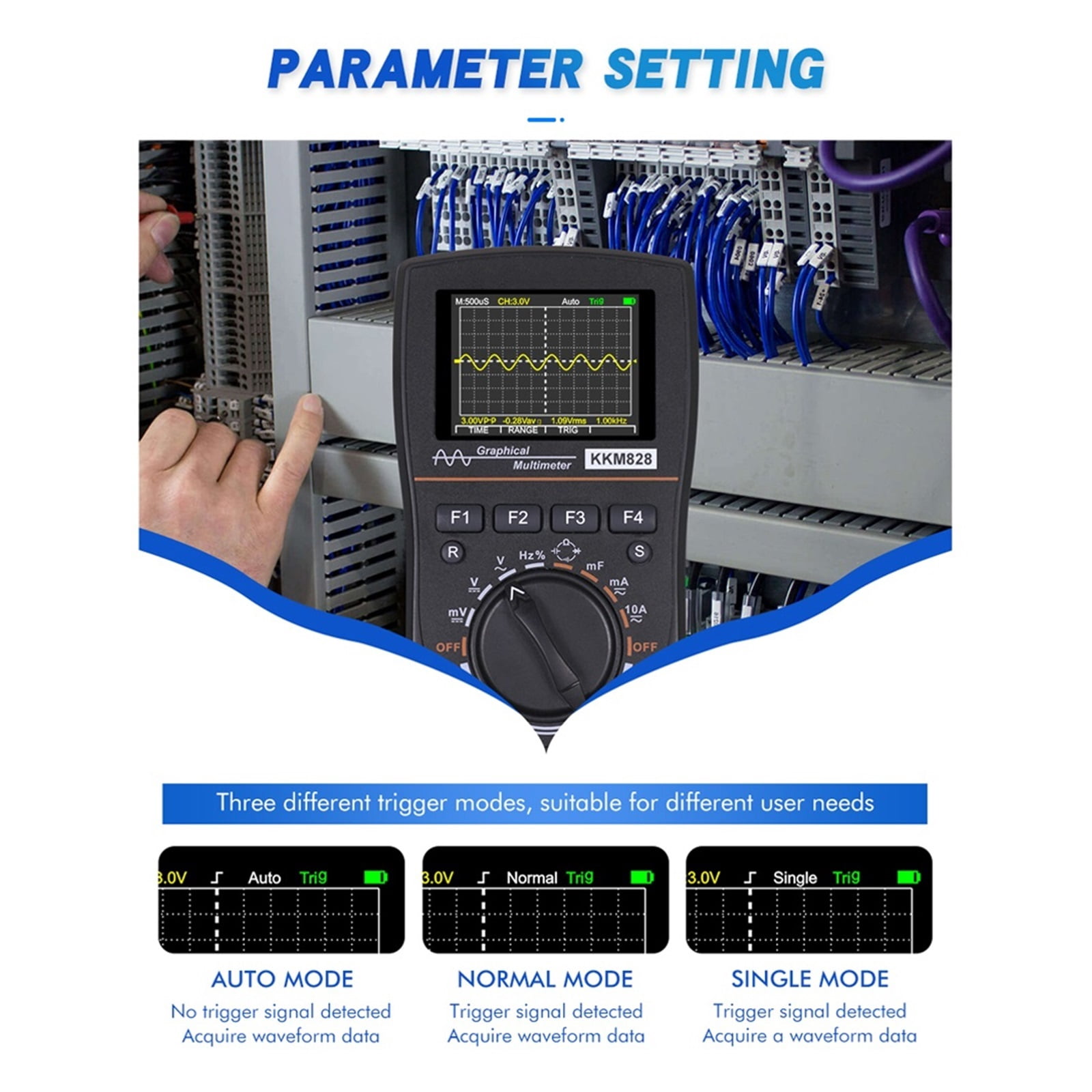 Intelligent Graphical Digital Oscilloscope Multimeter 2.4 Inches Color Screen 1MHz Bandwidth 2.5Msps Sampling Rate ,Professional Designed