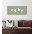 thumbnail image 2 of Kate and Laurel Framed Canvas Wall Art Print Minimalist Birds Panel 4 Green by Laura Moss, 40 x 18 Sylvie Natural Frame, Modern Contemporary, Animal Art for Wall Decor, 2 of 8