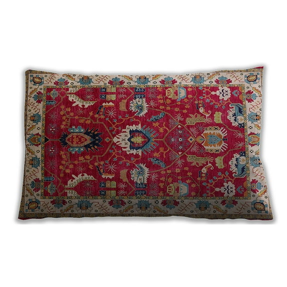 Ahgly Company Indoor Rectangular Mid-Century Modern Lumbar Throw Pillow, 13 inch by 19 inch