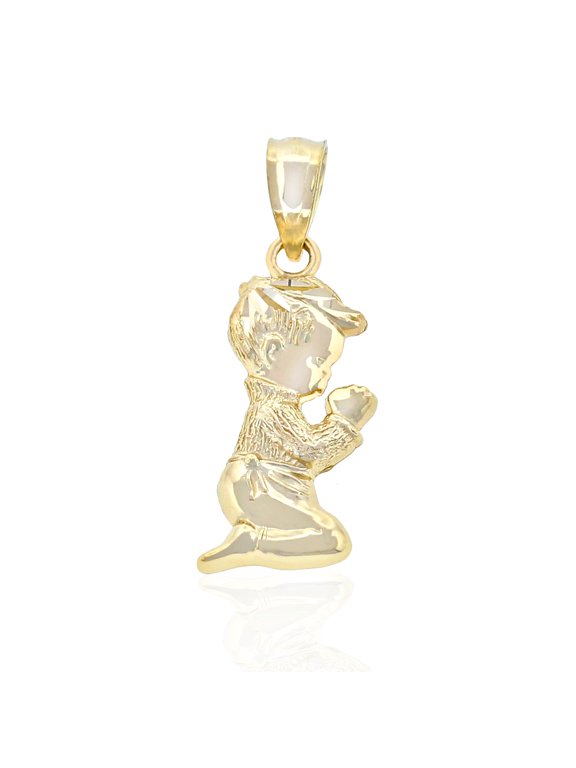 - Gold Praying Boy Charm - 10 Karat Solid Gold