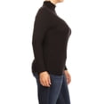 thumbnail image 3 of Women's Solid Long Sleeve Turtleneck Lightweight Pullover Plus Size Top Sweater, 3 of 5
