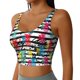 thumbnail image 2 of Balery Trendy Colorful Pineapples 1 Sujetadores deportivos con espalda cruzada para mujer, acolchados, sin costuras, de alto impacto, ideales para yoga, gimnasio, entrenamiento y fitness.-, 2 of 8