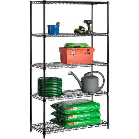 Honey Can Do Urban Shelving 5-Tier Adjustable Storage Shelving Unit 72", Black