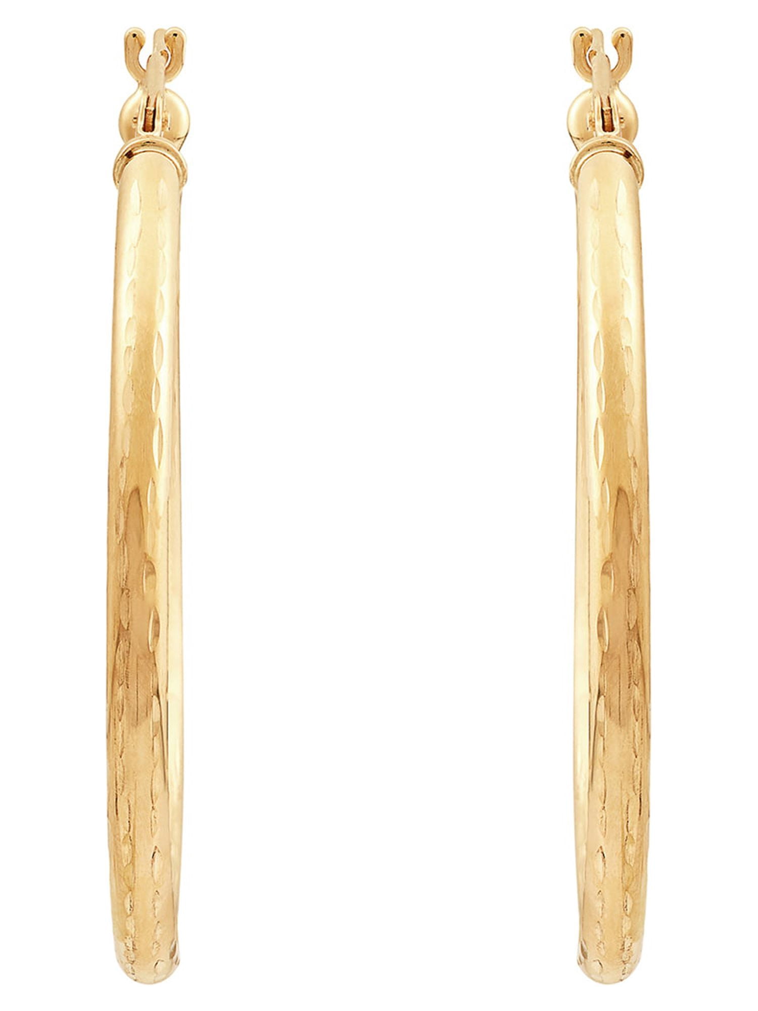 Brilliance Fine Jewelry 10K Yellow Gold 2MM X 30MM Round Hollow Hoop Earrings