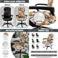 thumbnail image 4 of ZIATUBLES Orange Daisy Print Office Chair Cover Set of 5, Stretch Chair Cover with Armrest Slipcover, PU Leather Tissue Box Cover and Square Remote Caddy for Home Living Room, L, 4 of 7
