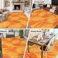thumbnail image 6 of Orange Tropical Leaf Large Area Rugs for Bedroom Living Room, Soft Non Slip Carpet Bedside Rug, Summer Palm Leaves Botanical Rectangular Floor Cover Kitchen Accent Rug 8'x10' for Dining Room/Office, 6 of 9