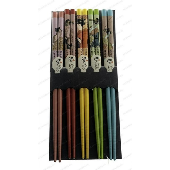 M.V. Trading 900303 Japanese Chopsticks Gift Set With Many Variety Designs, 5 pairs
