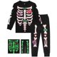thumbnail image 2 of Pijama de Halloween para niños y niñas, conjunto de pijamas de esqueleto que brillan en la oscuridad, pijamas de Carnaval para niños, pijamas de fiesta infantil, 2 of 4