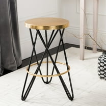 SAFAVIEH Lorna Mid-Century Retro Gold Leaf Counter Stool, Black