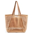 thumbnail image 1 of Bolsa de playa HOHOM para mujer, viajes de verano, de malla, resistente a la arena, 1 of 8