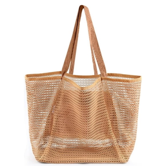 Bolsa de playa HOHOM para mujer, viajes de verano, de malla, resistente a la arena