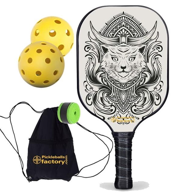 Pickleball Factory PB0003-12-G Pickleball Rackets - Egyptian Cat Level Up Pickleball, Pickleball Paddles for Intermediate Players, Glassfiber Graphite