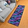 thumbnail image 3 of Dreamtimes Galaxy Tropical Palm Leaves Hallway Runner Rug 2'x6' Kitchen Rug with Rubber Backing Green Purple Non Slip Entryway Rug Runner Washable Soft Area Rug for Hallway Bedroom Kitchen Decor, 3 of 6