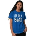 thumbnail image 4 of Funny I'm On a Boat Fishing Joke Plus Size Crewneck Graphic Tee Shirt Brisco Brands 3X, 4 of 5