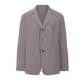 thumbnail image 3 of YLSDY Men's Blazer Jacket Cotton Linen Sports Coats Regular Fit Two Buttons Herringbone Suit Jackets Single Breasted Casual Business Jacket Gray S, 3 of 4