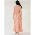 thumbnail image 7 of Floral Print Long Sleeve Maxi Dress with Belt, 7 of 7