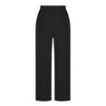 thumbnail image 4 of Efsteb Womens Sweatpants Fall Fashion Wide Leg Pants Baggy Sweatpants High Waisted Straight Leg Workout Sweat Pants with Pockets (Black,S), 4 of 6