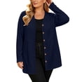 thumbnail image 3 of SAWOBUUN Lightweight Cardigan for Women Soft Button Down Long Sleeve Casual Open Front Tunic Jacket with Pockets, 3 of 9