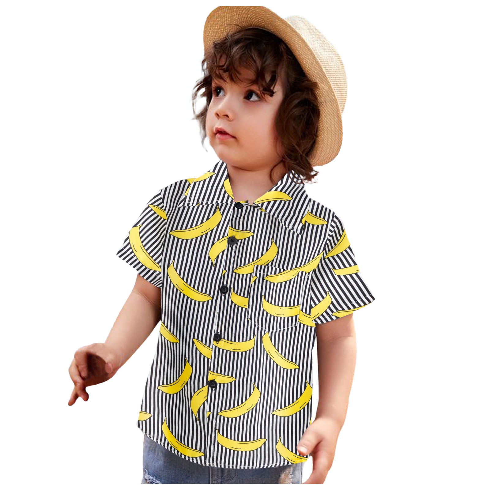 Haut Hawaïen Enfants 2025 - T-shirt à Manches Courtes Imprimé Fleurs, Style Décontracté Plage été - 2