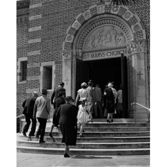 Posterazzi SAL2555718 Rear View of a Group of People Entering a Church St. Marys Church St. Petersburg Florida USA Poster Print - 18 x 24 in.