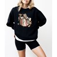 thumbnail image 2 of Ink-Printed Image Not Actual Fabric Camo Coquette Bow Baseball Sweatshirt for Women & Youth Black Sweatshirt Adult Large, 2 of 8