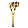 thumbnail image 3 of 0.87 ct Round Cut Simulated Blue Sapphire 3 Stone 14K Yellow Gold Womens Engagement Ring, 3 of 5