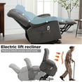 thumbnail image 4 of HSUNNS Recliners Lift Chair for Elderly, Living Room Cotton Recliner Chair with Massage and Heat, Single Sofa with USB Port, Cup Holder, Side and Front Pocket, Grey, 4 of 11