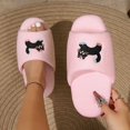 thumbnail image 2 of Fengactive Womens Cat Embroidery Open Toe Slide Slippers Round Toe Soft Sole Breathable Casual House Slippers, 2 of 8