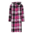 thumbnail image 5 of jtjvou Women Fall Flannel Plaid Shacket Jacket Oversized Button Down Long Shirt Jacket Pink L, 5 of 5