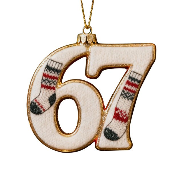 67 adornos navideños planos en 2D divertidos Six Seven Meme Decoración navideña Regalos para adolescentes y adultos amantes del humor