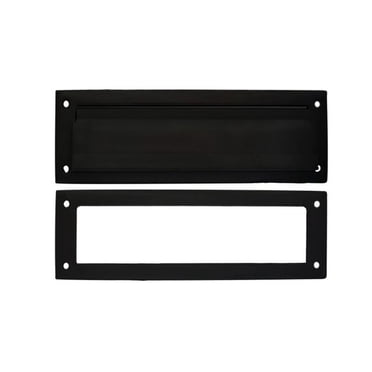 QCAA Solid Brass Mail Slot – 10 X 3 Inches, With Interior Frame, Spring-Tension Design, Polished Brass (Made In Taiwan)