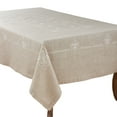 thumbnail image 1 of Fennco Styles Fabia Collection Elegant Embroidered Fleur de Lis Linen Blend 69 x 90 Inch Table Cloth â€“ Natural Oblong Tablecloth for Dinner Party, Banquest, Special Events and Home DÃ©cor, 1 of 5